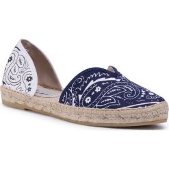 Espadryle MANEBI - Open-Side Flats F 9.6 O0 Navy White Bandana. Niebieskie espadryle damskie Manebi, bez wzorów, z tworzywa sztucznego, bez obcasa. Za 539,00 zł.