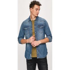 Tommy Jeans - Koszula. Niebieskie koszule męskie marki Tommy Jeans, s, bez wzorów, z bawełny, klasyczne, z klasycznym kołnierzykiem, z długim rękawem. Za 299,90 zł.