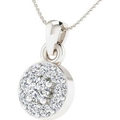 Srebrny naszyjnik z diamentową zawieszką - dł. 40 cm. Szare naszyjniki damskie Vittoria Jewels, z diamentem, srebrne. W wyprzedaży za 349,95 zł.