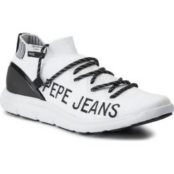 Sneakersy PEPE JEANS - Hike Summer PMS30521 White 800. Białe sneakersy męskie Pepe Jeans, na co dzień, bez wzorów, z jeansu, klasyczne, bez zapięcia. W wyprzedaży za 179,00 zł.