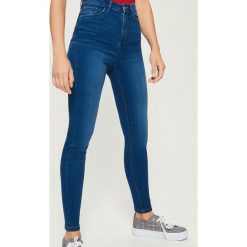 Jeansy skinny high waist - Granatowy. Niebieskie spodnie z wysokim stanem Sinsay, z jeansu. W wyprzedaży za 59,99 zł.