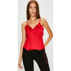 Answear - Top. Czerwone bluzki damskie ANSWEAR, s, bez wzorów, z poliesteru, bez kołnierzyka. W wyprzedaży za 39,90 zł.