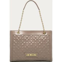 Love Moschino - Torebka. Szare torby damskie na zakupy Love Moschino, bez wzorów, ze skóry ekologicznej, na ramię, pikowane, bez dodatków. Za 929,90 zł.