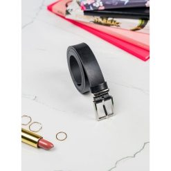 Pasek damski skórzany Rovicky PDR-2,5 czarny - Czarny. Czarne paski damskie w paski, ze skóry, klasyczne. Za 29,99 zł.