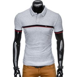 KOSZULKA MĘSKA POLO BEZ NADRUKU S881 - SZARA. Szare koszulki polo marki Ombre Clothing, m, z nadrukiem. Za 39,00 zł.