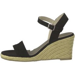Tamaris Sandały Damskie 39 Czarne. Czarne sandały damskie Tamaris, bez wzorów, eleganckie, bez obcasa, bez zapięcia. Za 169,00 zł.