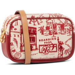 Torebka TORY BURCH - Perry Printed Canvas Mini Bag 64326 Red Destination 987. Brązowe listonoszki damskie Tory Burch, bez wzorów, z materiału, bez dodatków. W wyprzedaży za 869,00 zł.