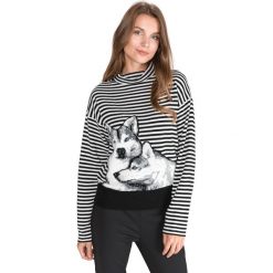TWINSET Sweter Czarny Biały. Czarne bluzy damskie Twinset, m, w paski, z wiskozy, bez rękawów, bez kaptura. Za 836,95 zł.