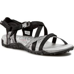 Sandały MERRELL - Terran Lattice II J55318 Black. Czarne klapki damskie marki Merrell, bez wzorów, ze skóry, na wysokim obcasie. Za 269,00 zł.