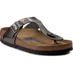 Chodaki damskie: Japonki BIRKENSTOCK - Gizeh 1003676 Metallic Anthracite