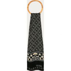 Guess Jeans - Szal. Czarne szaliki męskie Guess Jeans, z aplikacjami, z wiskozy. Za 179,90 zł.
