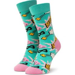 Skarpety Wysokie Damskie HAPPY SOCKS - MOM01-7300 Zielony. Zielone skarpetki damskie Happy Socks, bez wzorów, z elastanu. Za 39,90 zł.