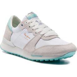 Sneakersy PEPE JEANS - Bimba Soft PLS30861 White 800. Białe półbuty damskie Pepe Jeans, na co dzień, bez wzorów, z jeansu, bez obcasa, na płaskiej podeszwie, bez zapięcia. W wyprzedaży za 189,00 zł.
