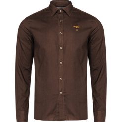 Koszula AERONAUTICA MILITARE. Brązowe koszule męskie Aeronautica Militare, bez wzorów, z bawełny, bez kołnierzyka, bez rękawów. W wyprzedaży za 315,00 zł.