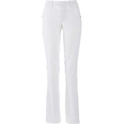 Spodnie wyszczuplające z bengaliny ze stretchem BOOTCUT bonprix biały. Białe spodnie damskie bonprix. Za 89,99 zł.