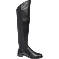 Skórzane kozaki 5th Avenue za kolano 5th Avenue czarne. Czarne kozaki damskie 5th Avenue, ze skóry, za kolano, bez obcasa, bez zapięcia. Za 319,90 zł.