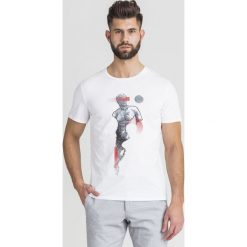 T-SHIRT JUST CAVALLI. Białe t-shirty męskie Just Cavalli, s, z nadrukiem, z bawełny, z okrągłym kołnierzem. Za 391,30 zł.