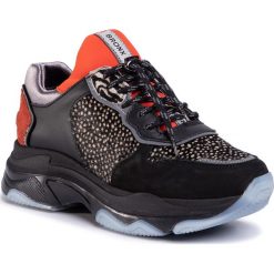 Sneakersy BRONX - 66167E-BC BX 1525 Black/Stingray/Rust 3246. Czarne półbuty damskie Bronx, ze skóry. W wyprzedaży za 449,00 zł.