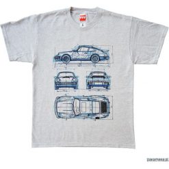 Koszulka PORSCHE 911 GRAY tshirt. Szare koszulki męskie Pakamera, m, bez wzorów, bez kołnierzyka. Za 77,00 zł.