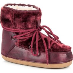 Buty zimowe damskie: Śniegowce burgundy LONDON