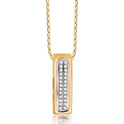 PROMOCJA Wisiorek Złoty - złoto żółte 585, Diament 0,05ct. Żółte łańcuszki męskie marki W.KRUK, złote. W wyprzedaży za 399,00 zł.