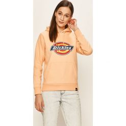 Dickies - Bluza. Pomarańczowe bluzy damskie Dickies, xs, z nadrukiem, z bawełny, bez rękawów, z kapturem. W wyprzedaży za 199,90 zł.