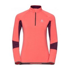 Bluzy sportowe damskie: Odlo Bluza damska Midlayer 1/2 zip DIOXIDE brzoskwiniowa r. S (612261)