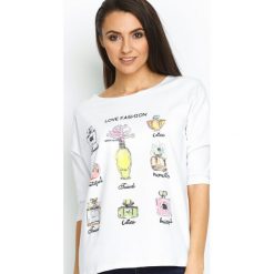 Biała Bluzka A Delight Selection. Białe bluzki damskie Born2be, xl, z nadrukiem, z okrągłym kołnierzem, bez rękawów. Za 54,99 zł.