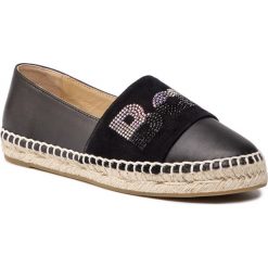 Espadryle BALDININI - 969100XNACA0000XXXXX Nero. Czarne espadryle damskie Baldinini, z aplikacjami, ze skóry, bez obcasa, na płaskiej podeszwie. W wyprzedaży za 549,00 zł.