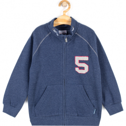 Bluza. Niebieskie bluzy chłopięce rozpinane HIGH 5, z aplikacjami, z bawełny, z długim rękawem, długie. Za 49,90 zł.