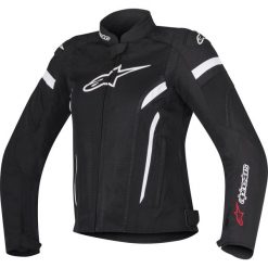 Kurtka tekstylia ALPINESTARS STELLA T-GP PLUS R V2 AIRFLOW kolor biały/czarny, rozmiar XS. Czarne kurtki sportowe damskie Alpinestars, xs, bez wzorów, z tkaniny, bez kaptura. Za 898,99 zł.