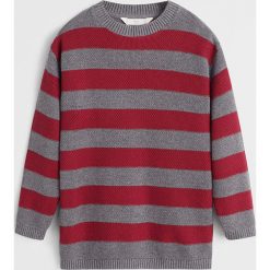Mango Kids - Sweter dziecięcy Vitir 110-164 cm. Brązowe swetry chłopięce Mango Kids, bez wzorów, z bawełny, z okrągłym kołnierzem. W wyprzedaży za 55,90 zł.