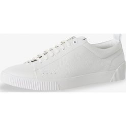 HUGO - Męskie tenisówki ze skóry – Zero_Tenn_gr, biały. Białe trampki męskie HUGO, bez wzorów, ze skóry, bez zapięcia. Za 649,95 zł.