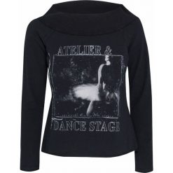 Bluza DEHA DANCE. Czarne bluzy damskie Deha, z nadrukiem, z elastanu, bez rękawów, bez kaptura. W wyprzedaży za 90,00 zł.