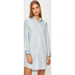 Lauren Ralph Lauren - Koszula piżamowa. Niebieskie piżamy damskie Lauren Ralph Lauren, na co dzień, s, bez wzorów, z bawełny, bez kołnierzyka, bez rękawów. Za 359,90 zł.
