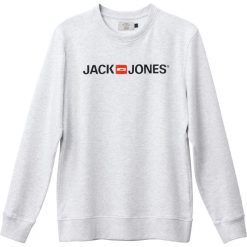 Bluza z okrągłym dekoltem. Szare bluzy męskie rozpinane marki Jack & Jones, l, z bawełny, z długim rękawem, długie. Za 102,86 zł.