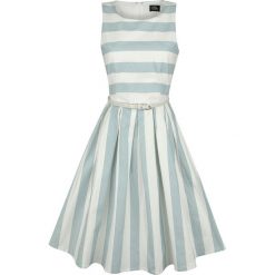 Dolly and Dotty Pale Blue Stripe Dress Sukienka miętowy/biały. Białe sukienki na komunię marki Dolly and Dotty, xl, z bawełny, z dekoltem na plecach. Za 144,90 zł.