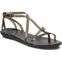 Sandały CROCS - Isabella Gladiator Sandal W 204914 Black/Black. Czarne klapki damskie marki Crocs, bez wzorów, z tworzywa sztucznego, bez obcasa. W wyprzedaży za 179,00 zł.