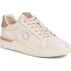 Sneakersy COACH - Lowline Ltr Low Top G5039 10011275 Chalk/Taupe. Brązowe półbuty damskie Coach, na co dzień, bez wzorów, ze skóry, bez obcasa, na płaskiej podeszwie, bez zapięcia. W wyprzedaży za 459,00 zł.