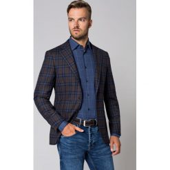Marynarka Brązowa w Kratę Anatolia. Pomarańczowe marynarki męskie LANCERTO, na zimę, s, bez wzorów, z wełny, eleganckie. W wyprzedaży za 399,90 zł.