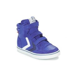 Buty Dziecko Hummel STADIL LEATHER JR. Niebieskie trampki dziewczęce Hummel, bez wzorów, bez zapięcia. Za 247,20 zł.