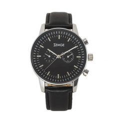 Zegarek Zemge Zegarek męski z kolekcji CLASSIC Czarny/Srebrny ZS1003 uniwersalny. Szare zegarki męskie Zemge, srebrne. Za 332,10 zł.