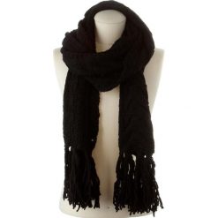 Chusty damskie: Chusta w kolorze czarnym – 180 x 30 cm