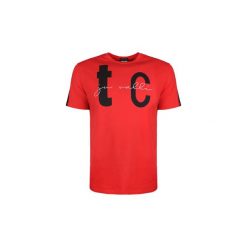 T-shirty z krótkim rękawem Roberto Cavalli S01GC0565. Czerwone t-shirty męskie Roberto Cavalli, s, bez wzorów, bez kołnierzyka, krótkie. Za 279,00 zł.