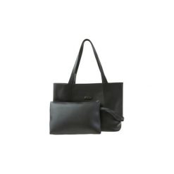 Shopper bag damskie: torebka damska gładka standardowa, zapinana na zamek, shopper, z organizerem