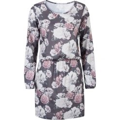 Sukienki hiszpanki: Sukienka shirtowa bonprix szary w kwiaty