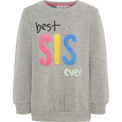 Bluza "Deda" w kolorze szarym. Szare bluzy niemowlęce marki name it girls, z nadrukiem, bez rękawów, bez kaptura. W wyprzedaży za 45,95 zł.