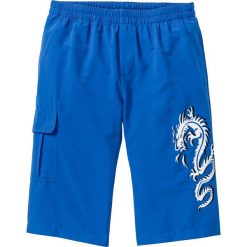 Długie bermudy Regular Fit bonprix lazurowy. Niebieskie spodenki i szorty męskie bonprix, m, z nadrukiem, długie. Za 69,99 zł.