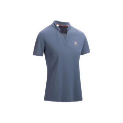 Koszulka polo jeździecka PL500 Mesh damska. Różowe koszulki damskie marki FOUGANZA, na lato, bez wzorów, z elastanu, bez rękawów. Za 79,99 zł.