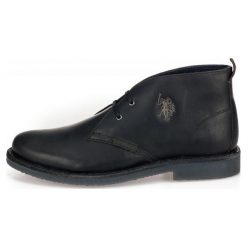 U.S. Polo Assn. Buty Za Kostkę Męskie Must 42 Czarne. Czarne buty wizytowe męskie U.S. Polo Assn., ze skóry, bez zapięcia. W wyprzedaży za 259,00 zł.
